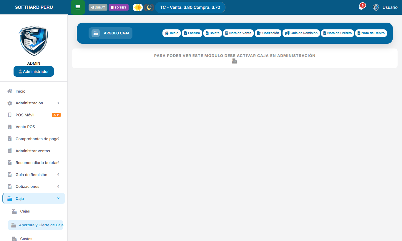 Cierre y arqueo de caja del punto de venta